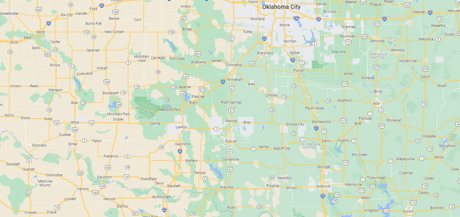 Duncan, Oklahoma USA Map