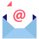 Blue envelope and white letter Email Icon