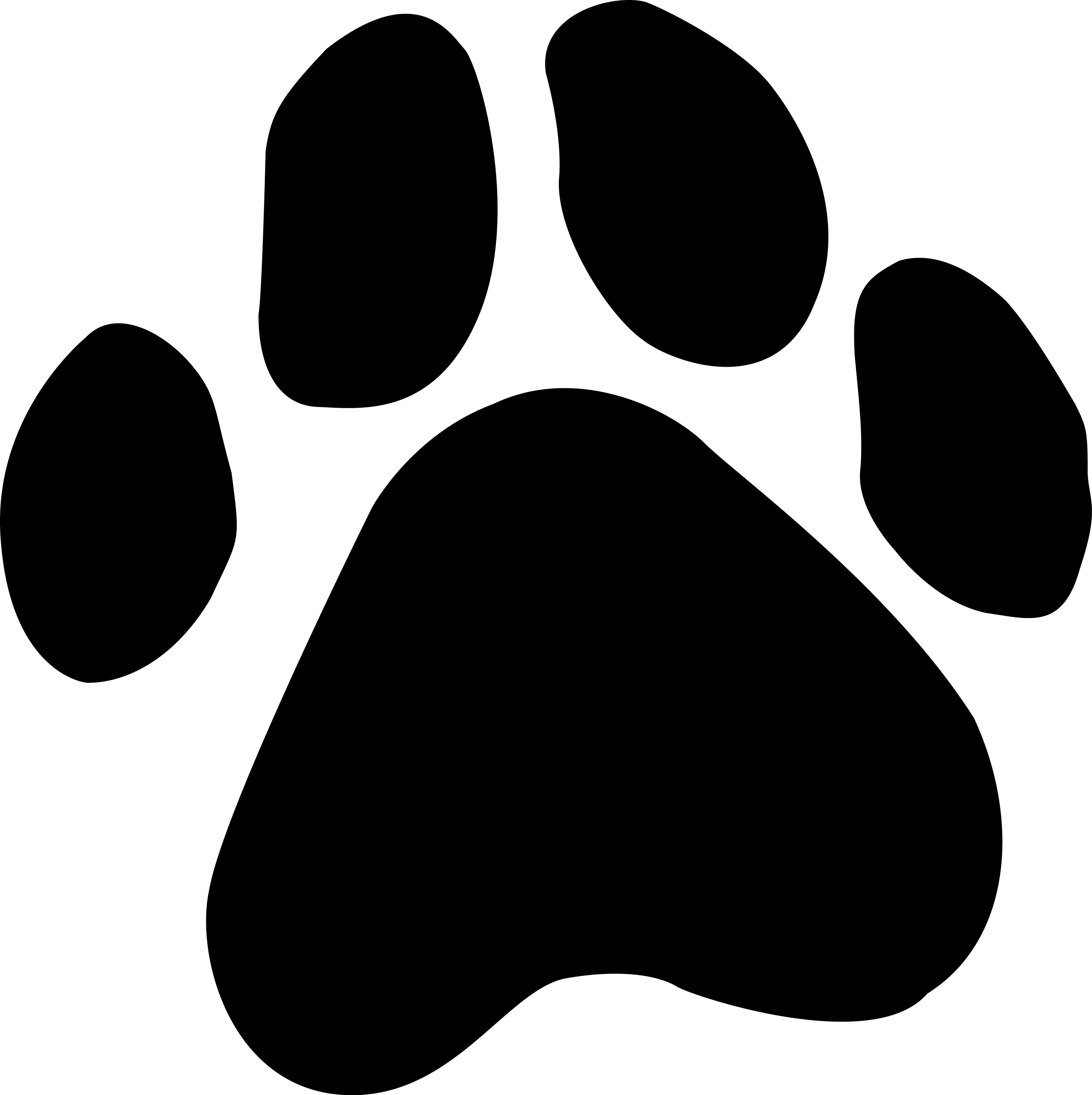 black paw print transparent background